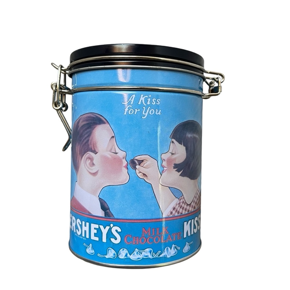 Hershey's Kisses Tin Canister “A kiss for you” Vintage Look